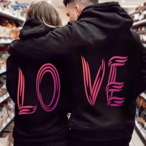 Sweat Couple LOVE en Flammes 1