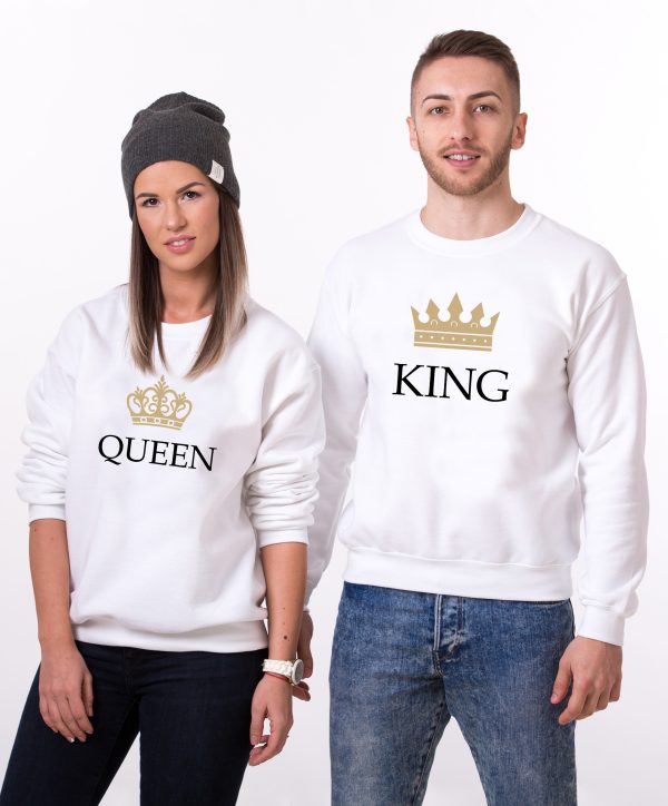 Sweat Couple – Roi et Reine Couronne doree