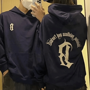 Sweat Homme Femme Assorti Bleu de Nuit avec Texte Imprime 3