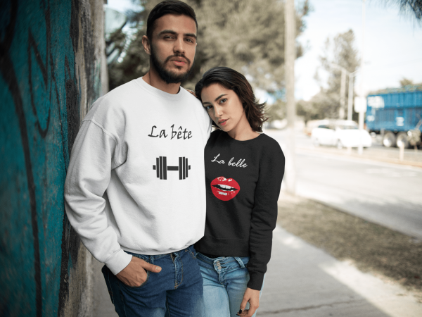 Sweat La Belle & La Bete – Style Assorti pour Couples  Cadeau  Assortis Moi