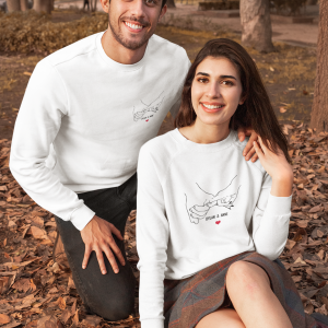 Sweat Mains avec Prenoms pour Couples – A personnaliser Assortis Moi Sweat Mains avec Prenoms pour Couples – A personnaliser Assortis Moi