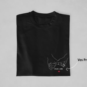 Sweat Mains avec Prenoms pour Couples A personnaliser Assortis Moi 3