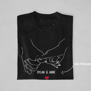Sweat Mains avec Prenoms pour Couples A personnaliser Assortis Moi 4
