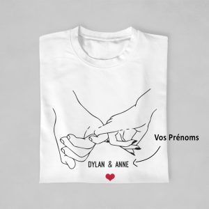 Sweat Mains avec Prenoms pour Couples A personnaliser Assortis Moi 5