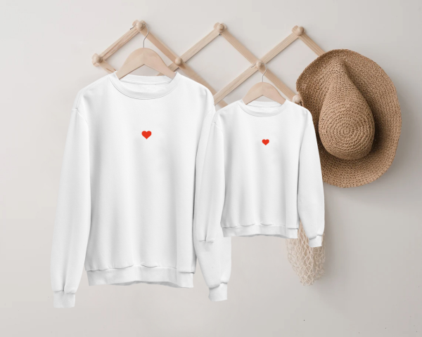 Sweat Maman Enfants Coeur rouge