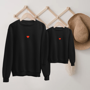 Sweat Maman Enfants Coeur rouge