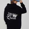 Sweat Noir pour Couple Her King &Amp His Queen