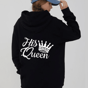 Sweat Noir pour Couple Her King &Amp His Queen Sweat Noir pour Couple Her King &Amp His Queen