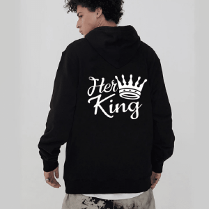 Sweat Noir pour Couple Her King &Amp His Queen Sweat Noir pour Couple Her King &Amp His Queen