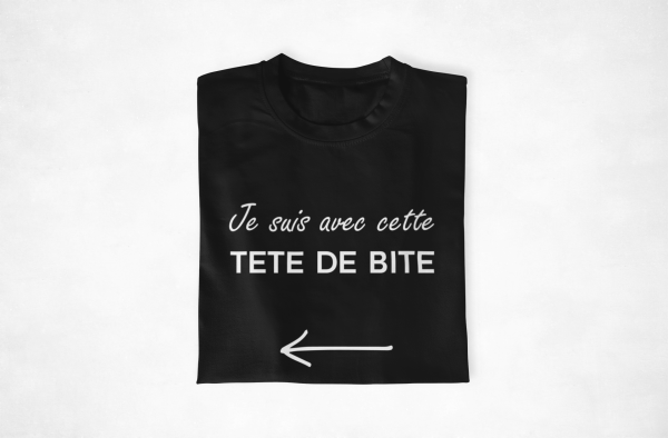 Sweat  Pull Couple – Je suis avec cette connasse  tete de bite