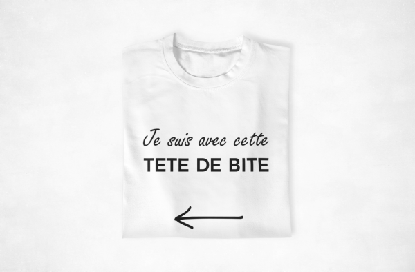 Sweat  Pull Couple – Je suis avec cette connasse  tete de bite