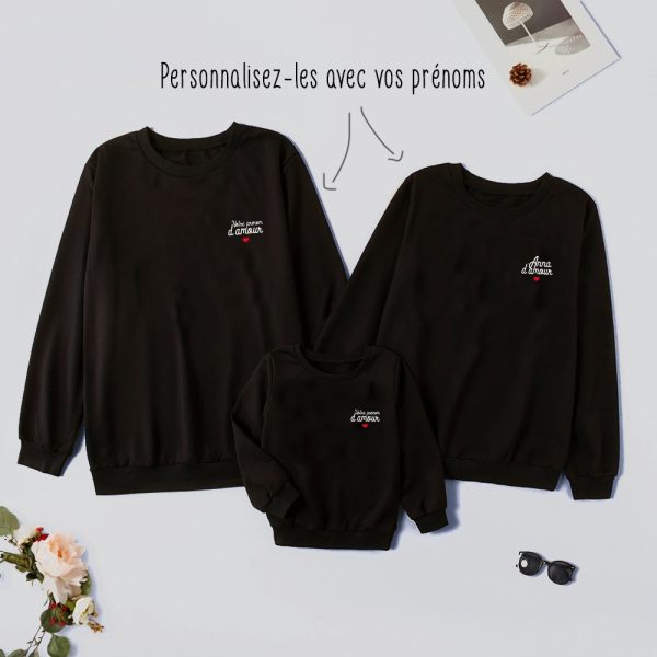 Sweat  Pull Famille Amour Personnalisable