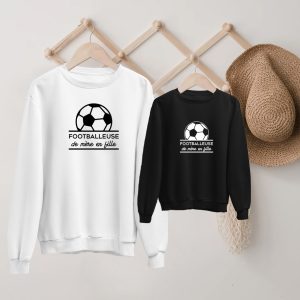 Sweat Pull Mere & Fille Footballeuse de mere en fille Sweat Pull Mere & Fille Footballeuse de mere en fille