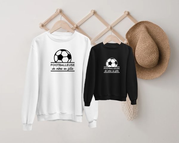 Sweat  Pull Mere & Fille Footballeuse de mere en fille