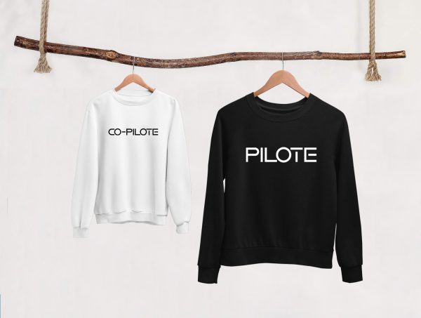 Sweat  Pull Papa &amp Enfants Pilote Co-pilote