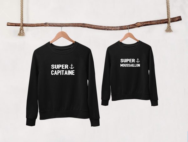 Sweat  Pull Parent &amp Enfants Super Capitaine Super Moussaillon