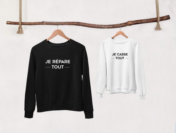 Sweat  Pull Parents & Enfants  Je casse tout  je repars tout