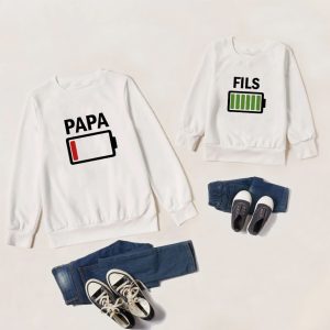 Sweat Pull assortis Famille Batterie vide Batterie pleine 3