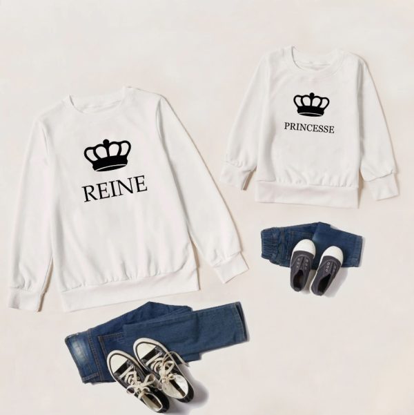 Sweat  Pull assortis Famille – Roi Reine Prince Princesse