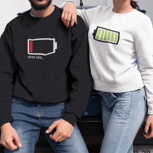 Sweat Pull assortis pour Couple Batterie Assortis Moi 1