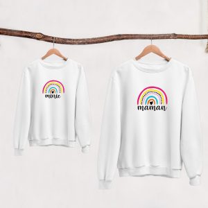 Sweat  Pull assortis pour Mere & Fille – Arc en ciel