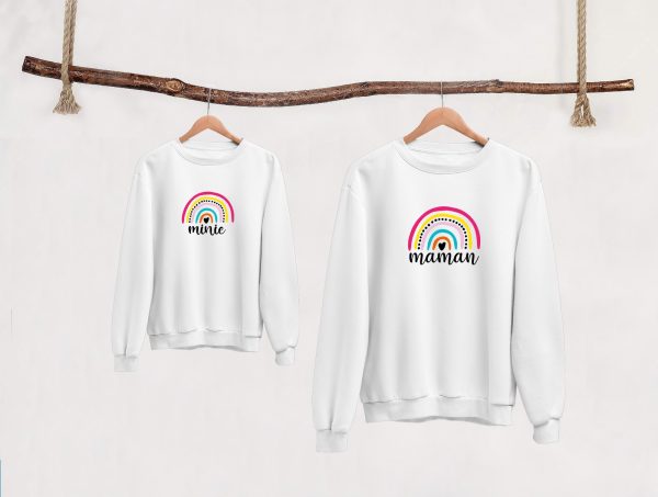 Sweat  Pull assortis pour Mere & Fille – Arc en ciel