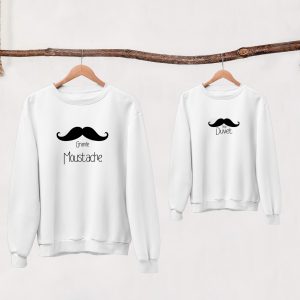 Sweat Pull assortis pour Pre Fils Moustache Assortis Moi 1