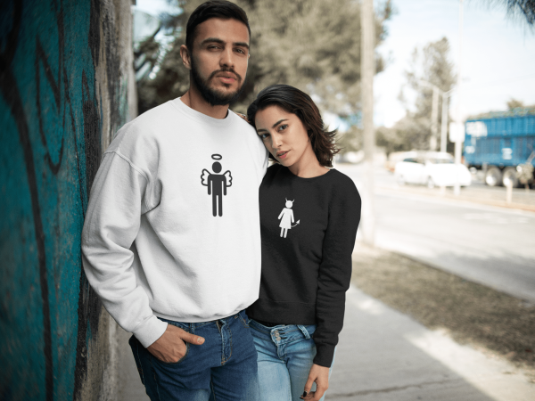 Sweat  Pull assortis pour couple Ange et Demon – Assortis Moi