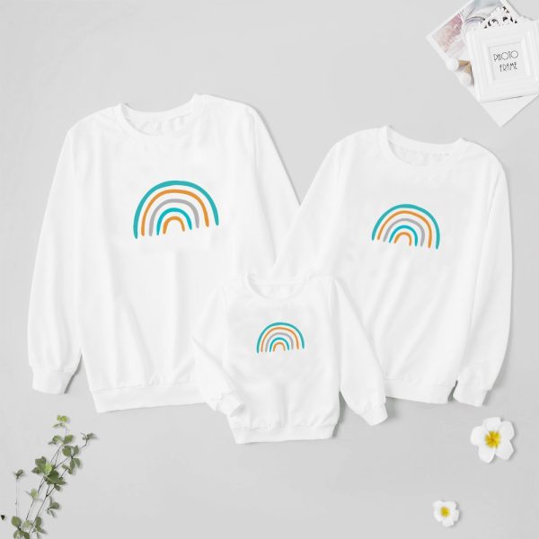 Sweat  Pull assortis pour la Famille Arc en ciel