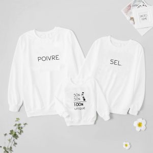 Sweat Pull assortis pour la Famille Sel Poivre 100 unique 1