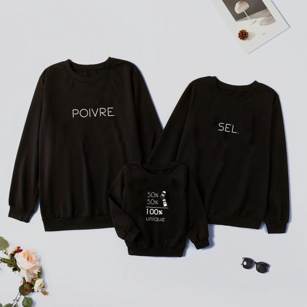 Sweat  Pull assortis pour la Famille – Sel Poivre & 100 unique