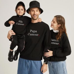 Sweat Pull assortis pour la Famille dAmour Assortis Moi 1