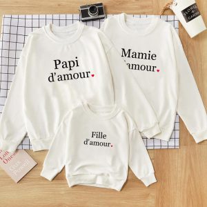 Sweat Pull assortis pour la Famille dAmour Assortis Moi 2