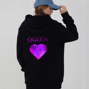 Sweat de Couple King & Queen Noir a Capuche Sweat de Couple King & Queen Noir a Capuche