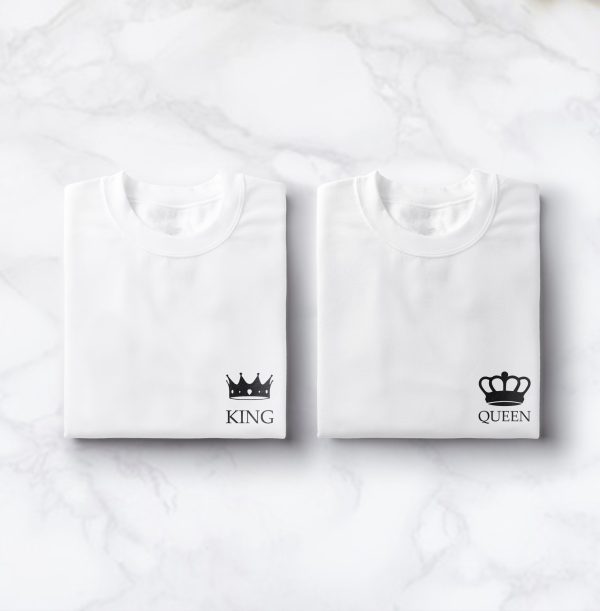 Sweats Couple King & Queen – Cote Coeur  Symbole d’Unite  Assortis Moi