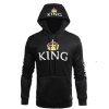 Sweats Noirs de Couples a Capuche Imprime King & Queen
