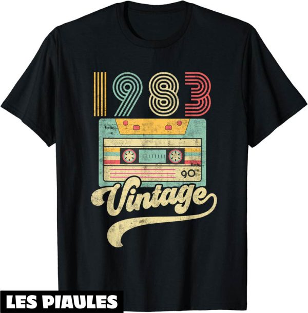 T-Shirt 1983 37e Anniversaire Cassette Ne En 1983 Cadeau