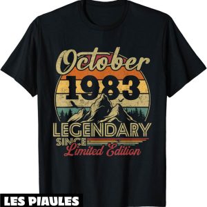 T-Shirt 1983 Cadeau Anniversaire 40 Ans Pour Ne En Octobre