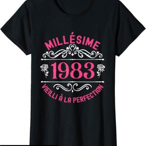 T-Shirt 1983 Millesime Cadeau 41 Ans Femme Anniversaire