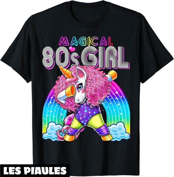 T-Shirt Annee 80 Justaucorps Magique Avec Motif Licorne