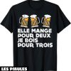 T-Shirt Annonce Grossesse Elle Mange Pour 2 Enceinte Drole