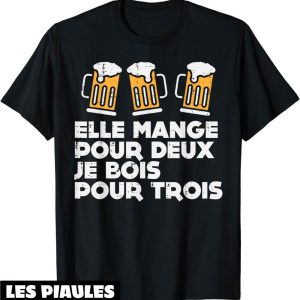 T-Shirt Annonce Grossesse Elle Mange Pour 2 Enceinte Drole