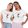 T-Shirt Avec une Rose Femme