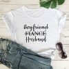 T Shirt Blanc de Couple pour Mariage a Imprime Romantique