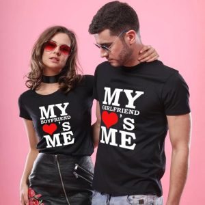 T Shirt Couple Amoureux Grand Coeur
