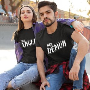 T-Shirt Couple Angel Demon 2 T Shirt Couple Angel Demon 3