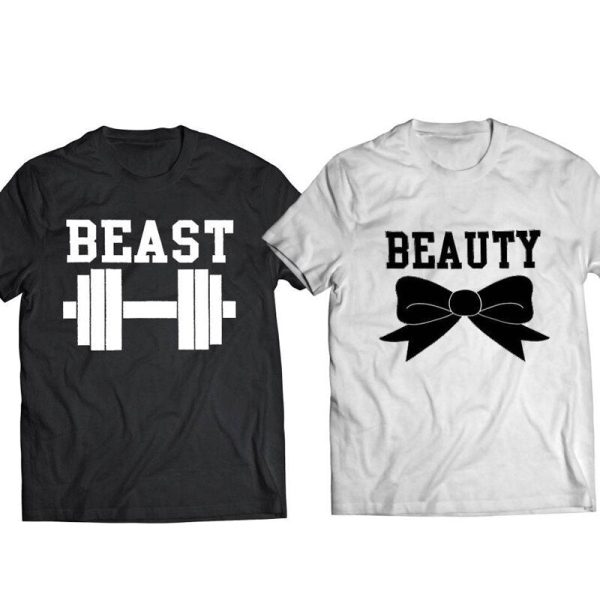 T Shirt Couple Beauty and The Beast