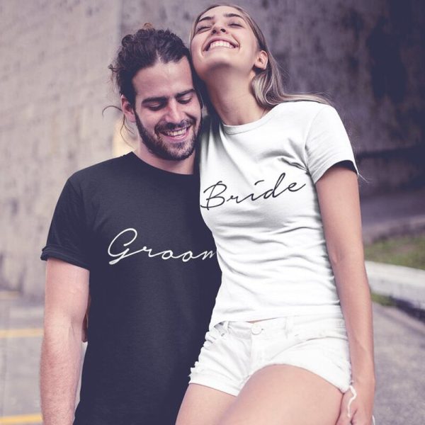 T Shirt Couple Bride and Groom Shirts