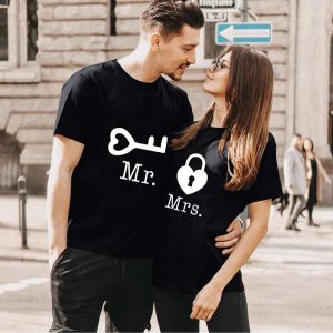 T-Shirt Couple Coeur Cle