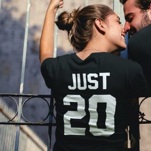 T Shirt Couple Just Married Date Personnalisable 4
